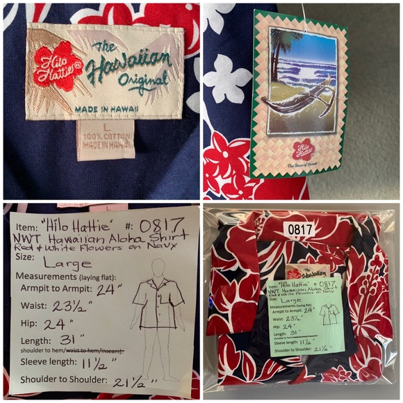 🌴 “Hilo Hattie” NWT Hawaiian Aloha Shirt size L 🌴 - Picture 11 of 12